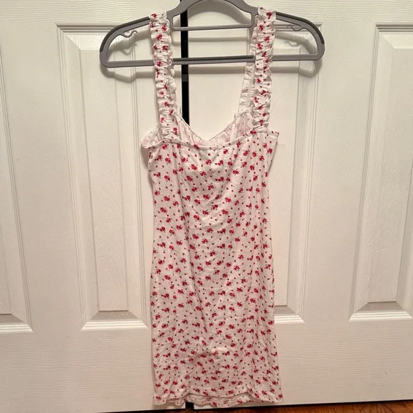 SHEIN Red Floral Mini Dress with Ruffle Straps - Picture 2 of 4